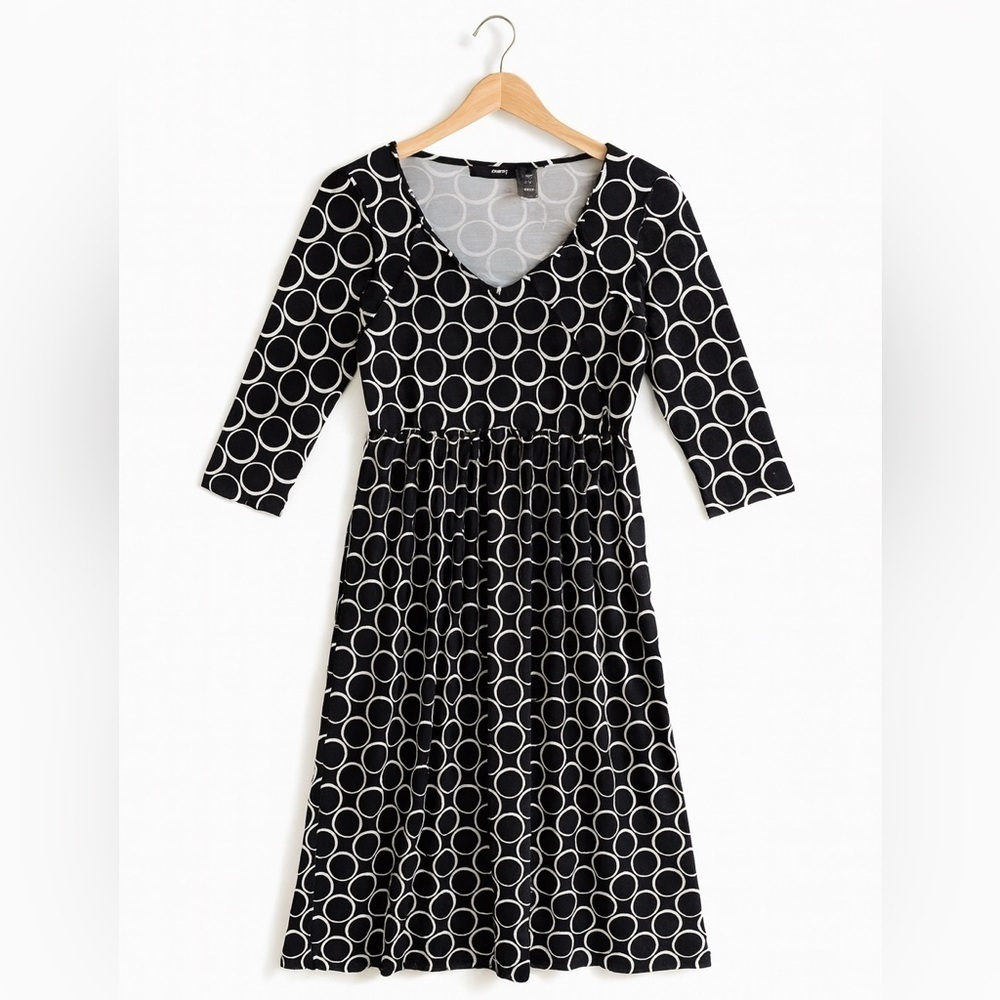 New York and Company black and white long Sleeve Patterned dress. Size XS